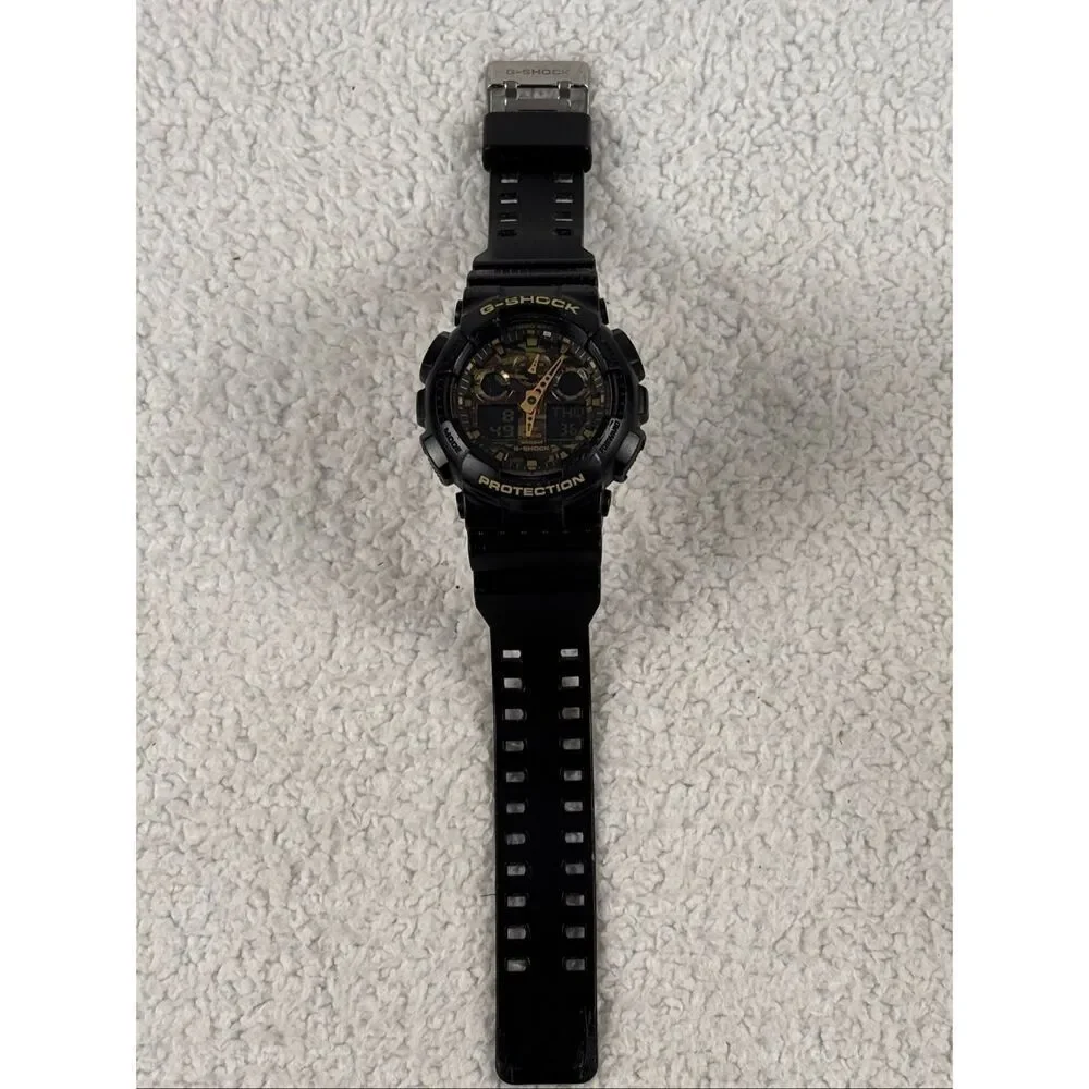 CASIO G-SHOCK GA-100CF-1A9 Camouflage Black Analog Digital Watch